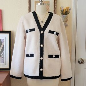 NWT English Factory Shearling Jacket with Buttons